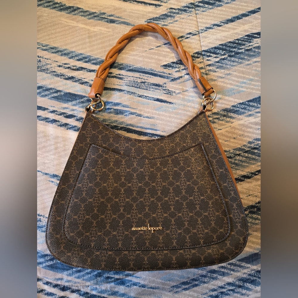 Nanette Lepore Tan and Brown Shoulder Bag